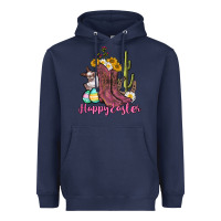 Navy Happy Easter western Easter Day Heavyweight Hoodie - CowGirlArtShop