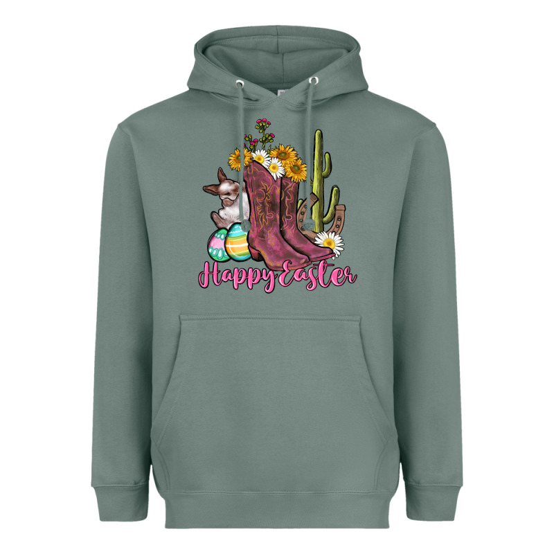Happy Easter Western Easter Day Heavyweight Hoodie by CowGirlArtShop | Teevron