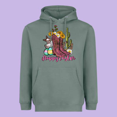 Happy Easter Western Easter Day Heavyweight Hoodie Designed By Cowgirlartshop