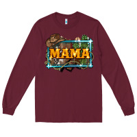 Burgundy mama cowboy western font cactuslove mom Long Sleeve Tee - LillyAllenDesigns