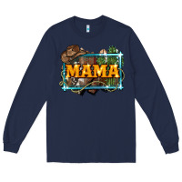 Navy mama cowboy western font cactuslove mom Long Sleeve Tee - LillyAllenDesigns