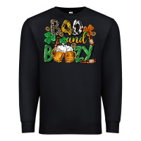 Black Bad and boozy St. Patrick's Day Premium Sweatshirt - CowGirlArtShop