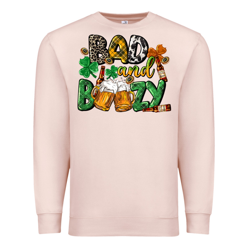 Bad And Boozy St. Patrick's Day Premium Sweatshirt by CowGirlArtShop | Teevron