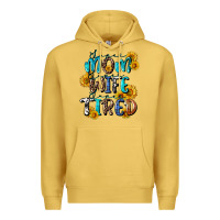 Antique Gold Super mom super wife super tired Premium Hoodie - CowGirlArtShop