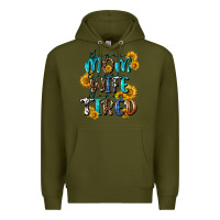 Army Green Super mom super wife super tired Premium Hoodie - CowGirlArtShop
