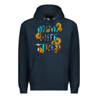 Navy Super mom super wife super tired Premium Hoodie - CowGirlArtShop