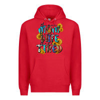 Red Super mom super wife super tired Premium Hoodie - CowGirlArtShop