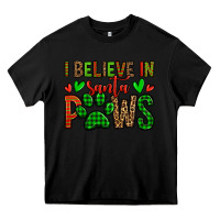 Black i believe in santa paws christmas Heavy Core Tee - Jasminsmagicworld