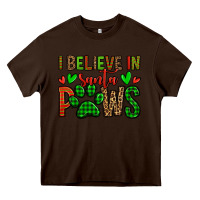 Chocolate Brown i believe in santa paws christmas Heavy Core Tee - Jasminsmagicworld