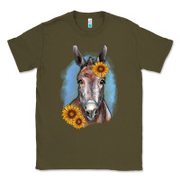 Army Green Sunflower Donkey Classic Tee - RanaPortraitStore