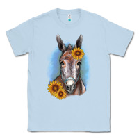 Dusty Blue Sunflower Donkey Classic Tee - RanaPortraitStore