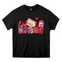 Black valentines day nurse Heavy Core Tee - AdoDesignShop