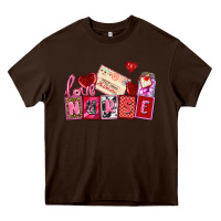 Chocolate Brown valentines day nurse Heavy Core Tee - AdoDesignShop