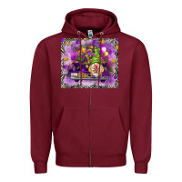 Burgundy gnome on the truck tumbler hjf Zipper Hoodie - HowdyJamesFarm