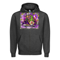 Charcoal Heather gnome on the truck tumbler hjf Zipper Hoodie - HowdyJamesFarm