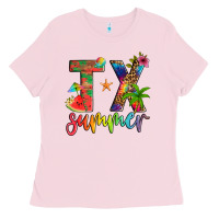 Bubblegum Pink tx summer Ladies Tee - Artiststas