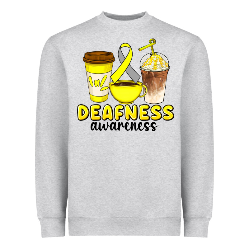 Deafness Awareness Coffee Cups Heavyweight Sweatshirt by Artiststas | Teevron