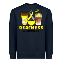 Navy deafness awareness coffee cups Heavyweight Sweatshirt - Artiststas