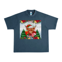 Midnight Navy christmas cow Urban Heavy Tee - MaliasSmallBusiness