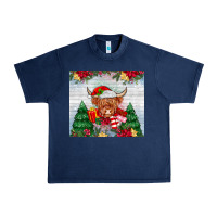 Navy christmas cow Urban Heavy Tee - MaliasSmallBusiness