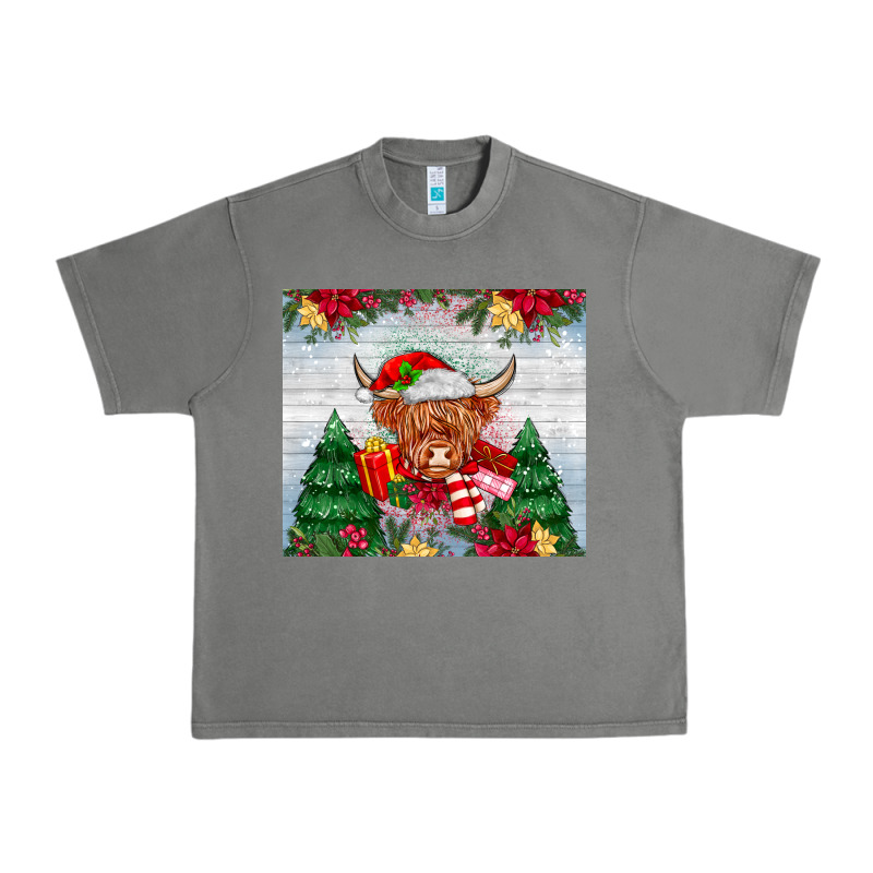 Christmas Cow Urban Heavy Tee by MaliasSmallBusiness | Teevron