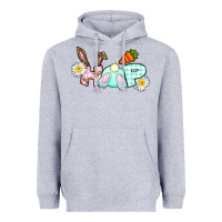 Heather Grey Hop bunny Easter Day Heavyweight Hoodie - CowGirlArtShop