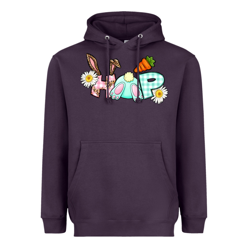 Hop Bunny Easter Day Heavyweight Hoodie by CowGirlArtShop | Teevron