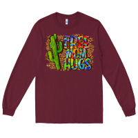 Burgundy free mom hugs Long Sleeve Tee - LillyAllenDesigns