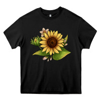 Black sunflower Heavy Core Tee - JahusDesignShop