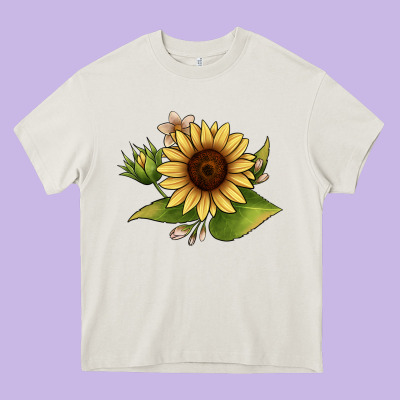 Sunflower Heavy Core Tee Designed By Jahusdesignshop