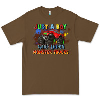 Cacao just a boy who loves monster trucks Premium Tee - JahusDesignShop