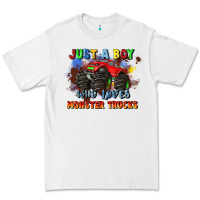 White just a boy who loves monster trucks Premium Tee - JahusDesignShop