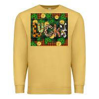 Antique Gold st patricks day lucky clover and coins Premium Sweatshirt - CowGirlArtShop