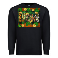 Black st patricks day lucky clover and coins Premium Sweatshirt - CowGirlArtShop