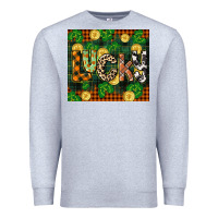 Heather Grey st patricks day lucky clover and coins Premium Sweatshirt - CowGirlArtShop