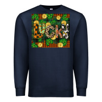 Navy st patricks day lucky clover and coins Premium Sweatshirt - CowGirlArtShop