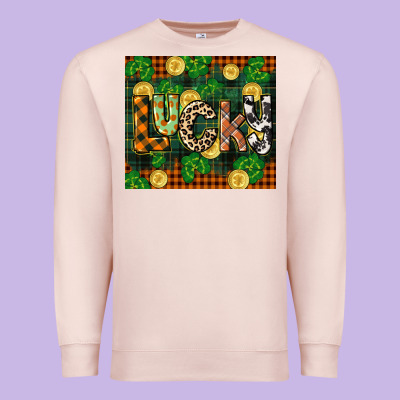 St Patricks Day Lucky Clover And Coins Premium Sweatshirt Designed By Cowgirlartshop