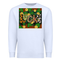 White st patricks day lucky clover and coins Premium Sweatshirt - CowGirlArtShop