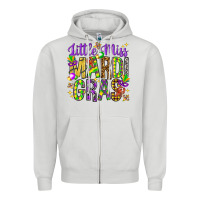 Dove Grey little miss mardi gras hjf Zipper Hoodie - HowdyJamesFarm