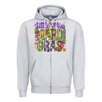 Heather Grey little miss mardi gras hjf Zipper Hoodie - HowdyJamesFarm