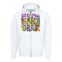 White little miss mardi gras hjf Zipper Hoodie - HowdyJamesFarm