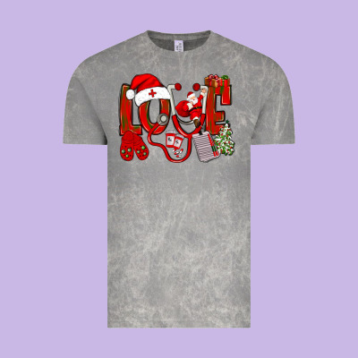 Christmas Love Nurse Vintage Tee Designed By Nancycooperartshop