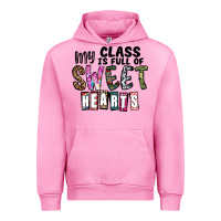 Fuchsia Pink my class ısfull of sweet hearts Urban Hoodie - CowhideDigitalArt