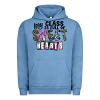 Pigment Pebble Blue my class ısfull of sweet hearts Urban Hoodie - CowhideDigitalArt