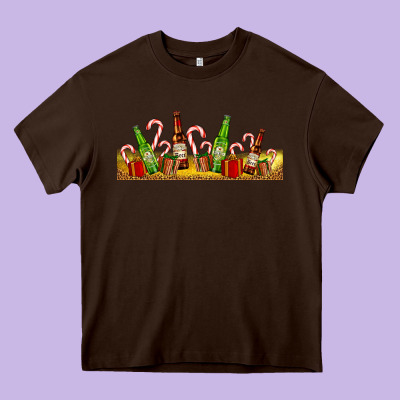 Beer Bottles For Christmas Heavy Core Tee Designed By Adodesignshop