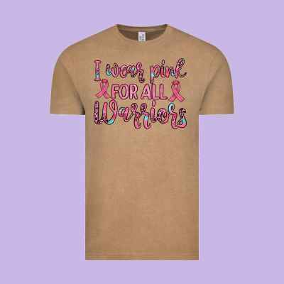 I Wear Pink For All Warriors Vintage Tee Designed By Jahusdesignshop