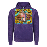 Cloud Purple western cute cow with sunflower Vintage Hoodie - NancyCooperArtShop