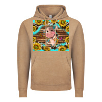 Vintage Coffee western cute cow with sunflower Vintage Hoodie - NancyCooperArtShop