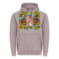 Vintage Zinc western cute cow with sunflower Vintage Hoodie - NancyCooperArtShop