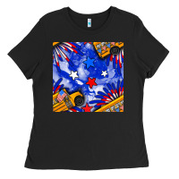 Black 4th of july school bus seamless pattern Ladies Tee - BundleAndBundleShop